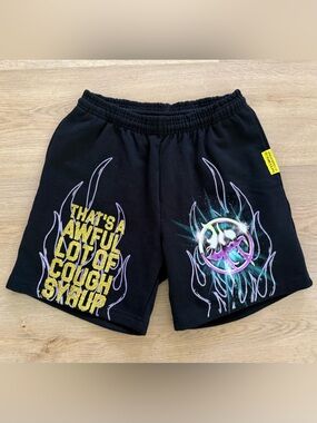 Desto Dubb Awful Lot of Cough Syrup Graphic Shorts Small Black